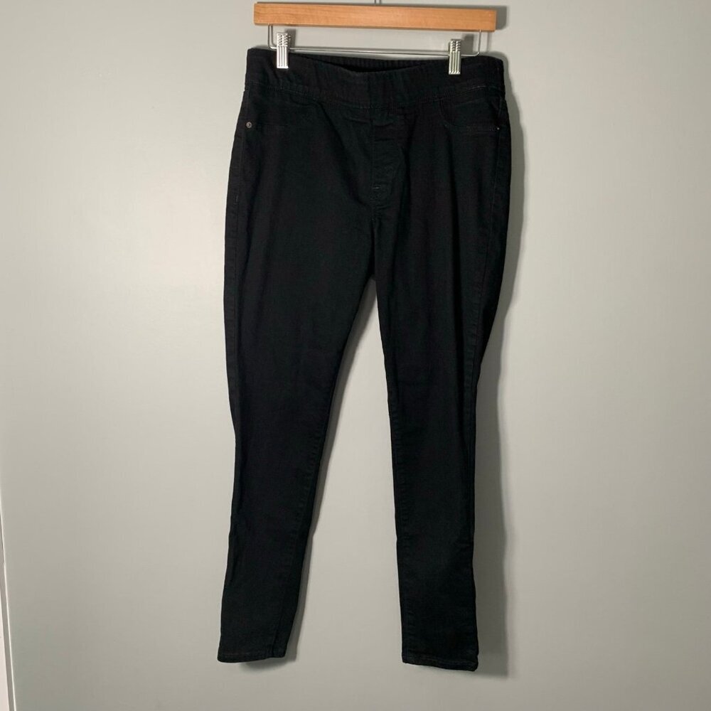 Old Navy Rockstar Mid Rise Black Pull On Jeggings Size 12 Short Skinny Pants
